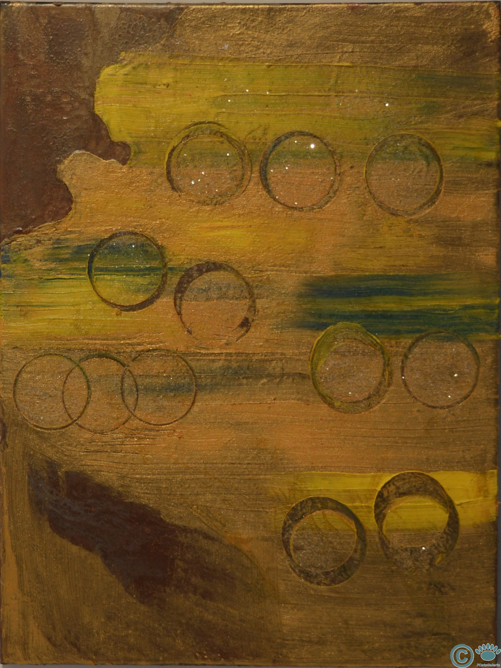 Circles on Gold (18" x 24")
